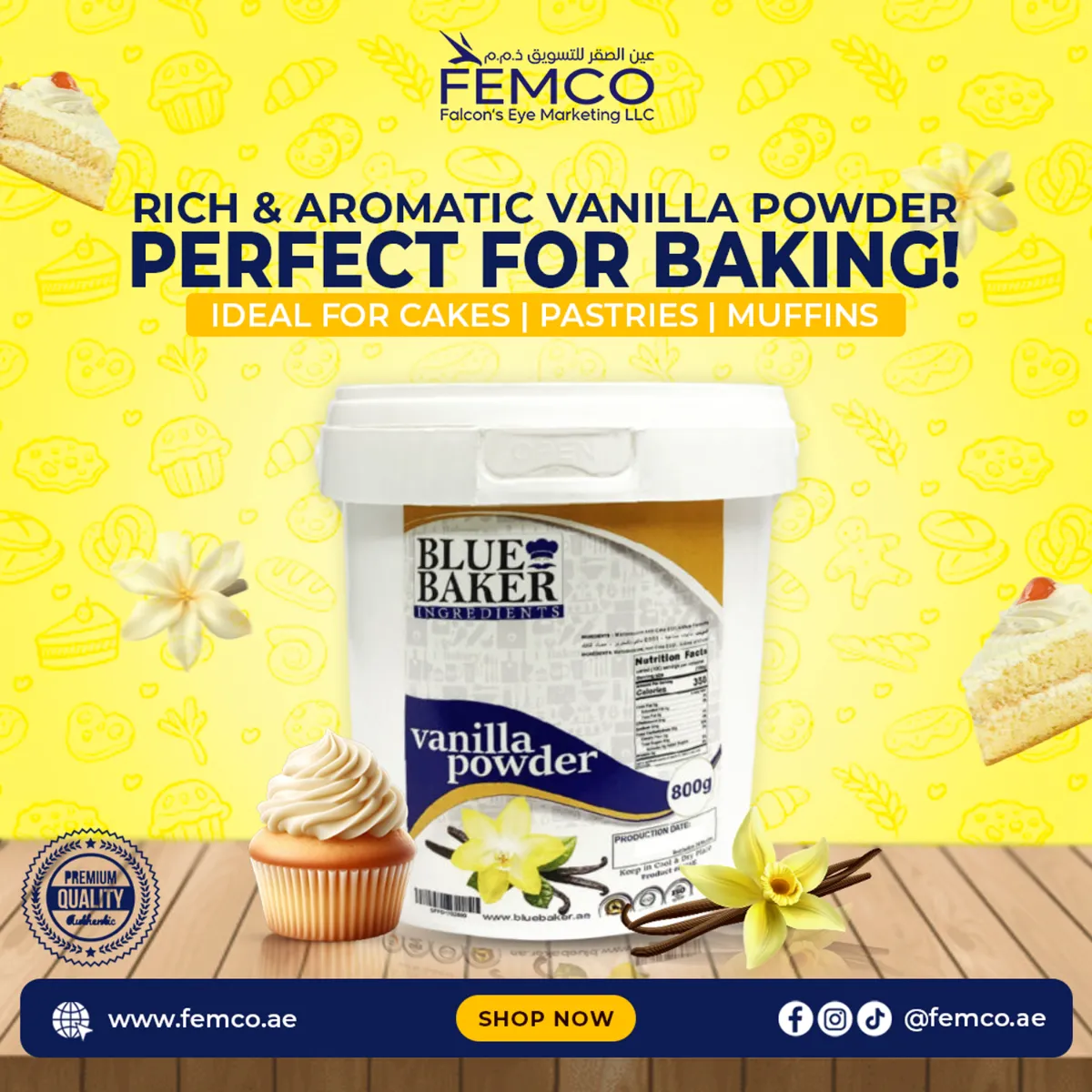 Vanilla Powder Flavour Pail of 800g