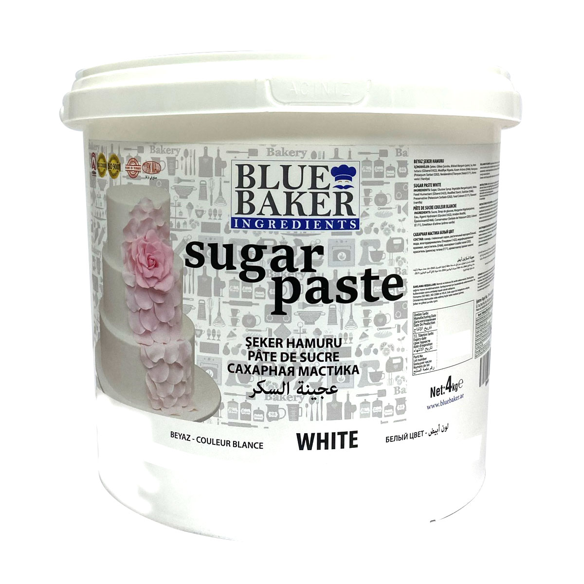White Sugar Paste 4kgs Pail Falcon's Eye Marketing L.L.C