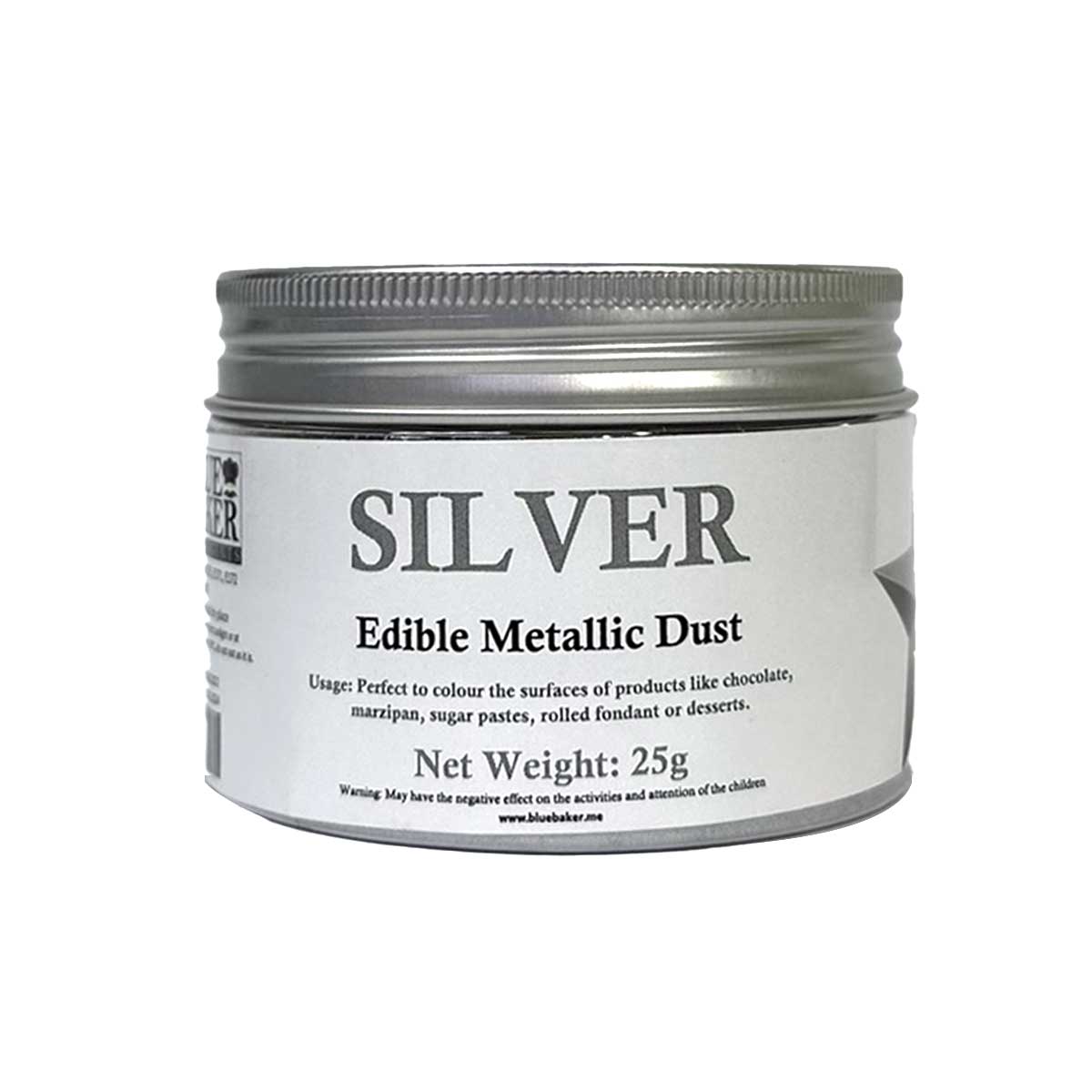 BlueBaker Edible Metallic Dust Silver