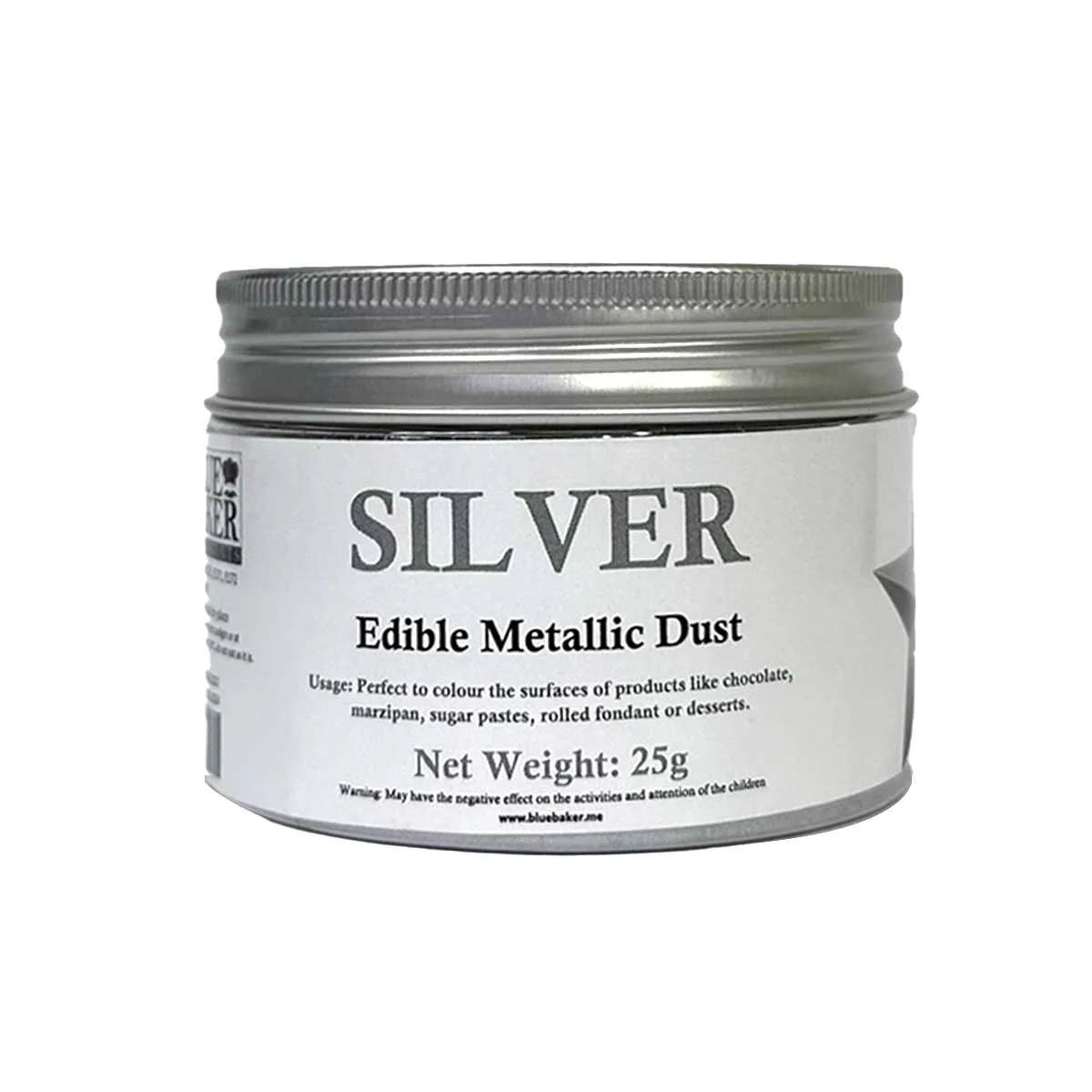BlueBaker Edible Metallic Dust Silver 25g