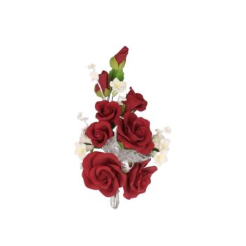 Rose Maroon Gum Paste Flowers