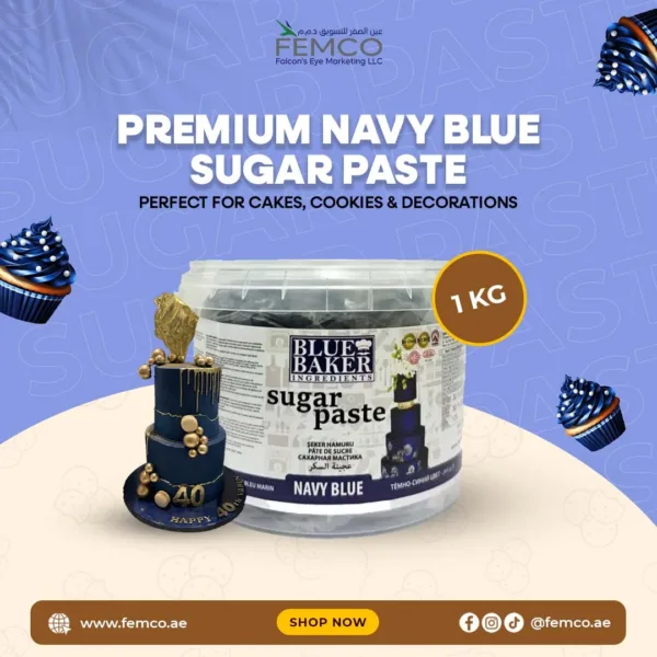 Navy Blue Sugar Paste 1kg Pail