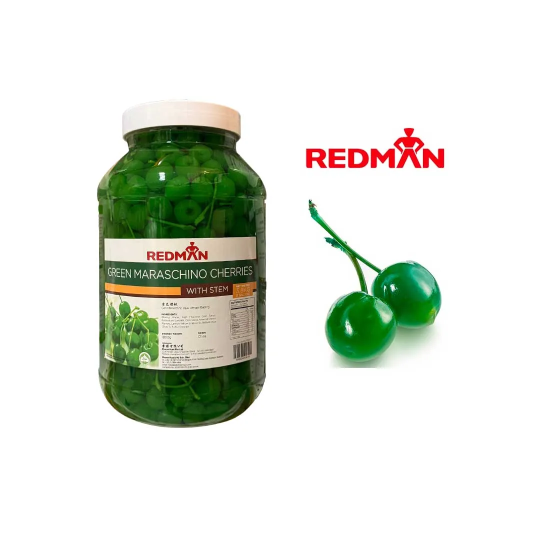 Maraschino Cherries with Stem Green