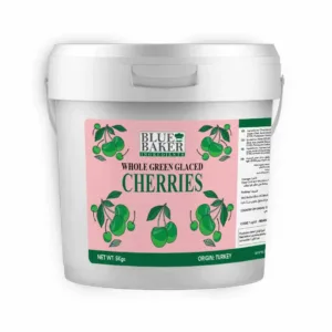 Whole green glaced cherries