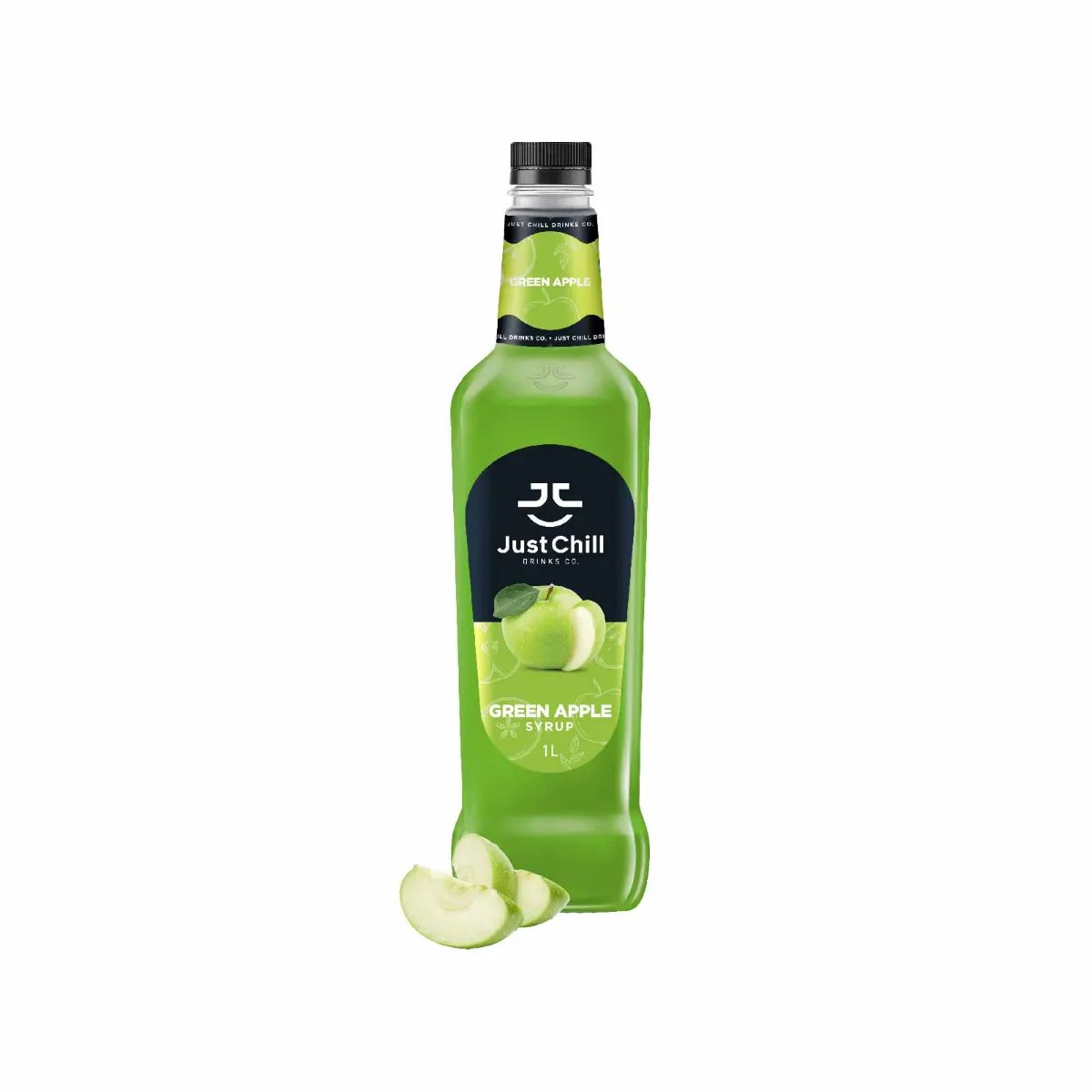 Just Chill Green Apple Syrup Bottle of 1Ltr
